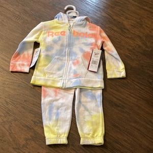 Reebok tie dyed sweatshirt and pants outfit NWT